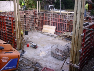 Butterfield Park during basement construction